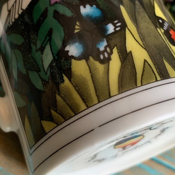 Dunoon Mugs Set Burma Parrots Ruth Boden Scotland Coffee Cups Tropical Birds - Picture 5 of 9